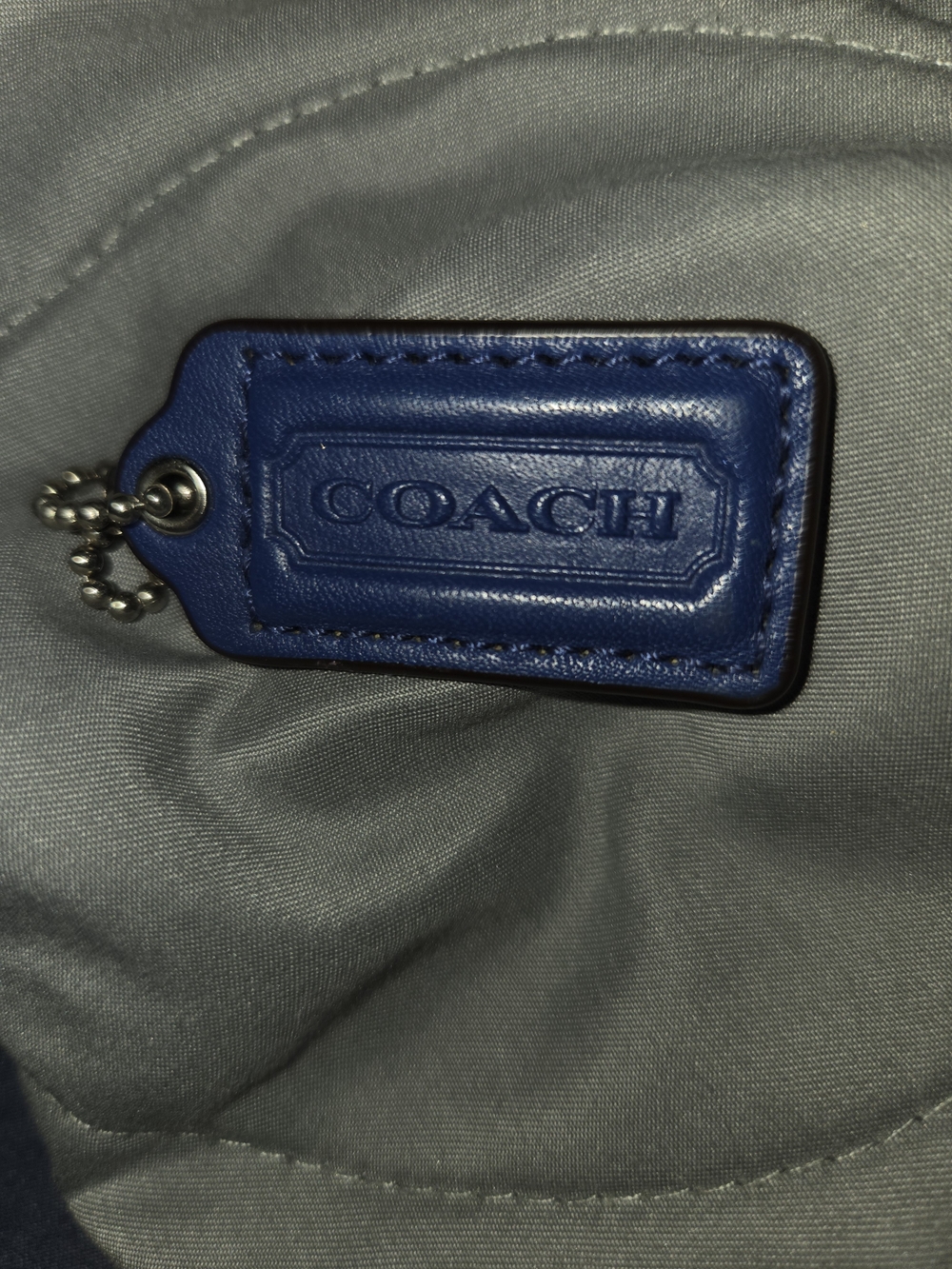 Coach Blue Leather Charm Key Chain - Picture 3 of 4